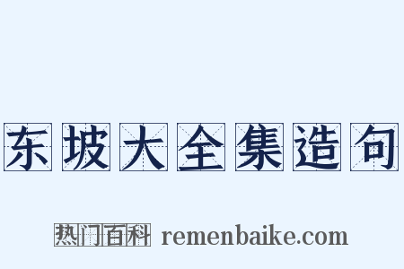东坡大全集造句是什么意思的图片